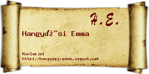 Hangyási Emma névjegykártya